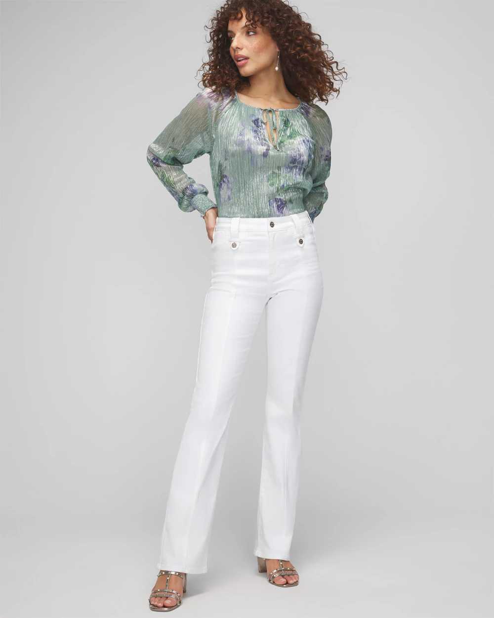 White house black market bootcut jeans top